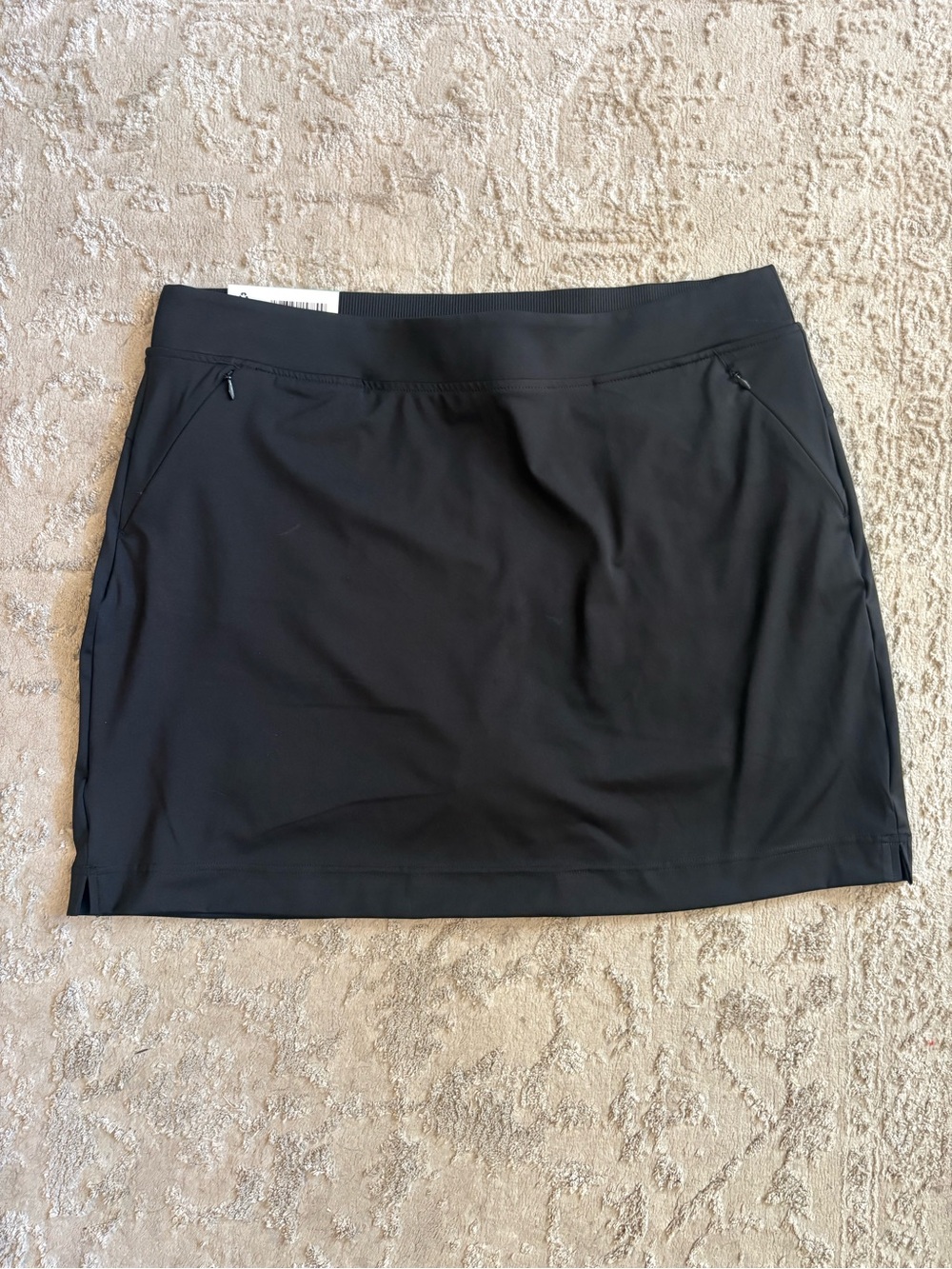 NWT 32 degrees COOL Black Active Mini Skort with Zip Pockets